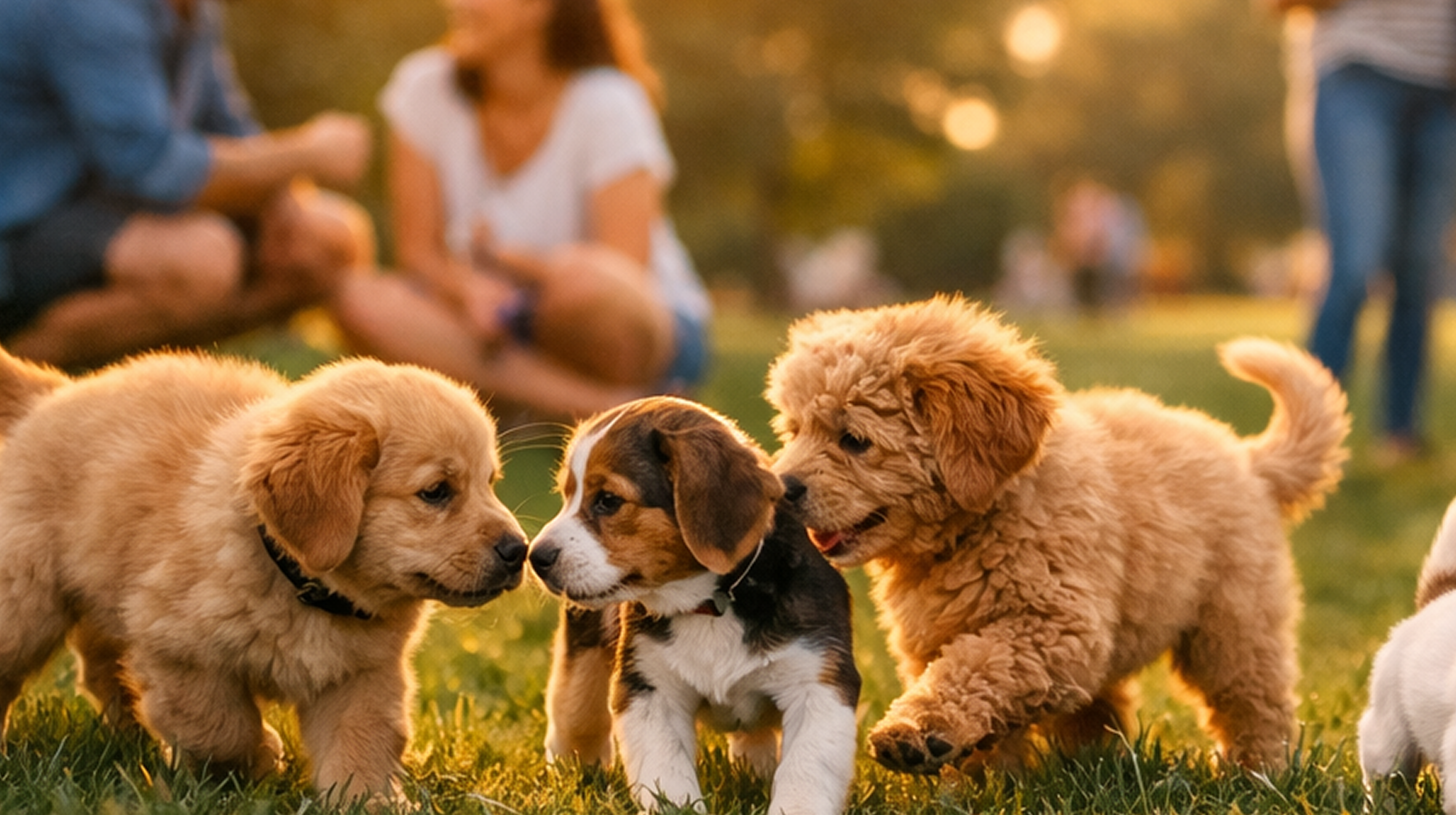 Puppies playing together